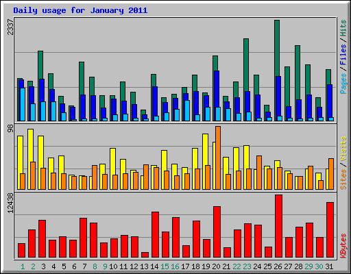 Daily usage for January 2011