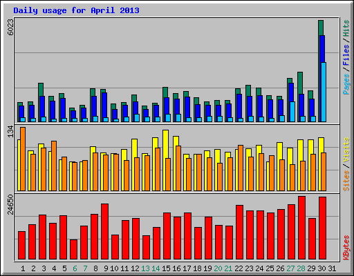 Daily usage for April 2013