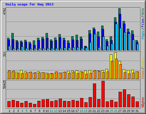 Daily usage for May 2013