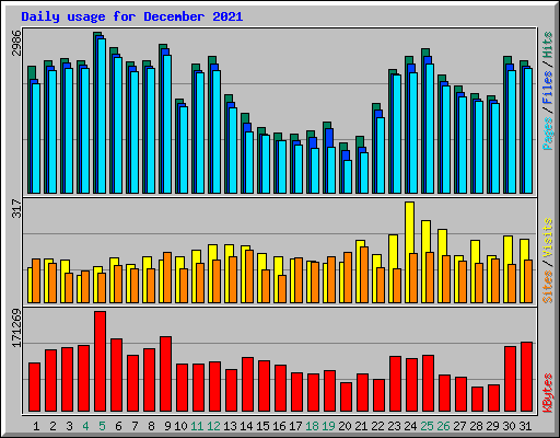 Daily usage for December 2021