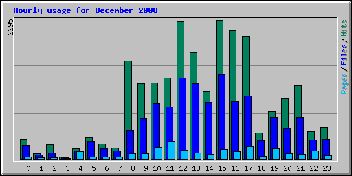 Hourly usage for December 2008