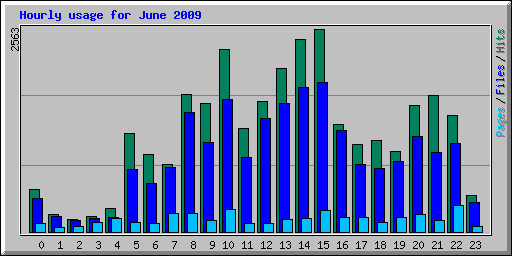 Hourly usage for June 2009