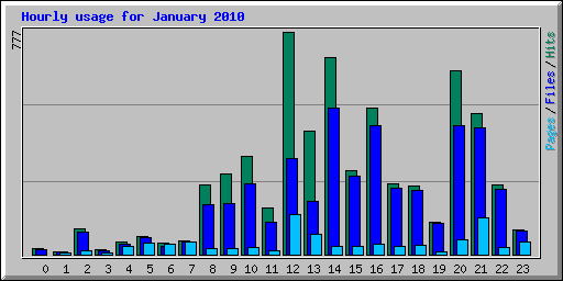 Hourly usage for January 2010