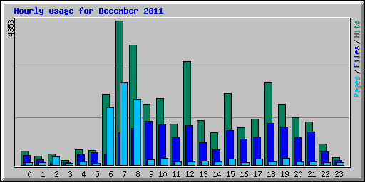 Hourly usage for December 2011