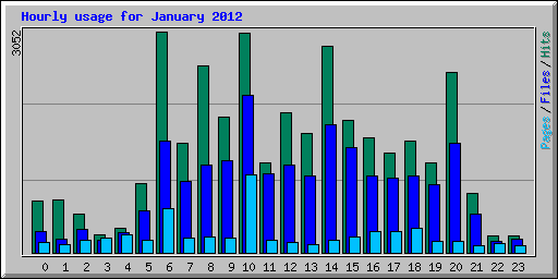 Hourly usage for January 2012