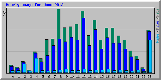 Hourly usage for June 2012