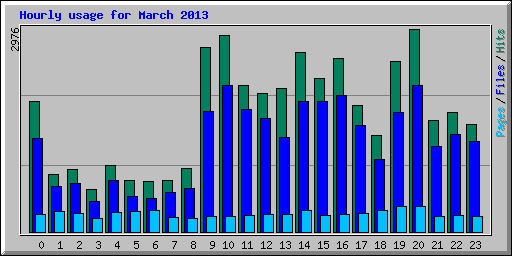 Hourly usage for March 2013