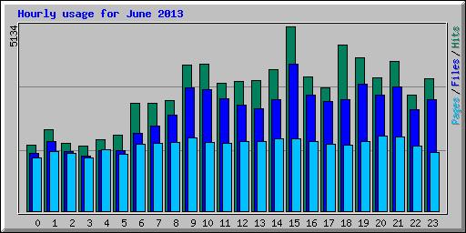 Hourly usage for June 2013