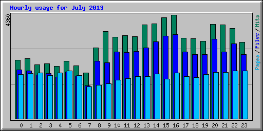 Hourly usage for July 2013