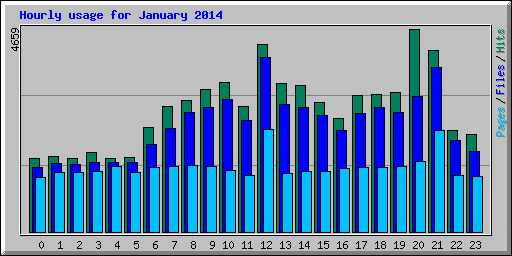 Hourly usage for January 2014