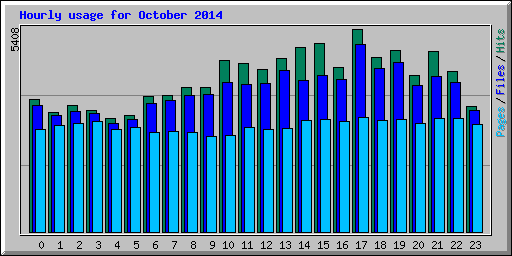 Hourly usage for October 2014