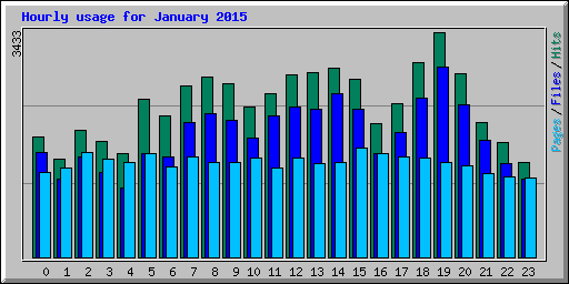Hourly usage for January 2015
