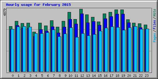 Hourly usage for February 2015