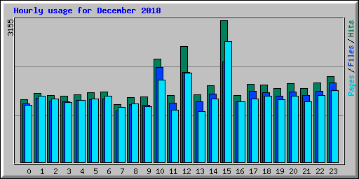 Hourly usage for December 2018