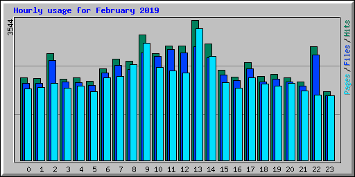 Hourly usage for February 2019