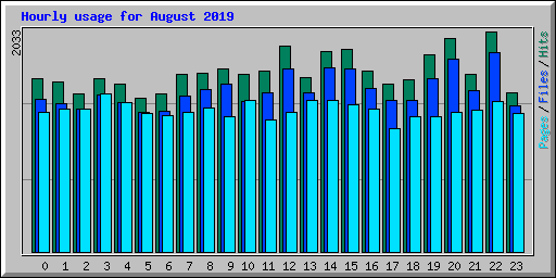 Hourly usage for August 2019