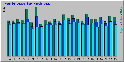 Hourly usage for March 2022